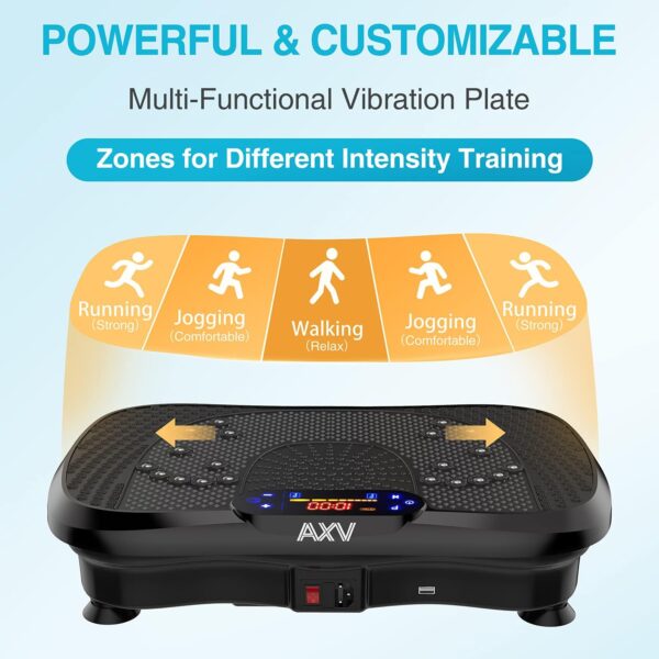 AXV Vibration Plate Fitness Platform Exercise Machine Vibrating Lymphatic Drainage Shaking Full Body Shaker Workout Vibrate Stand Shake Board Sport Gym for Weight Loss Fat Burner for Women Men - Image 3