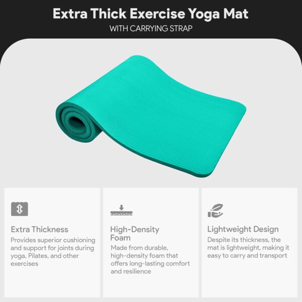 BalanceFrom Exercise Yoga Mat for Home Workout, 1” Thick, Optional Blocks & Knee Pad - Image 2