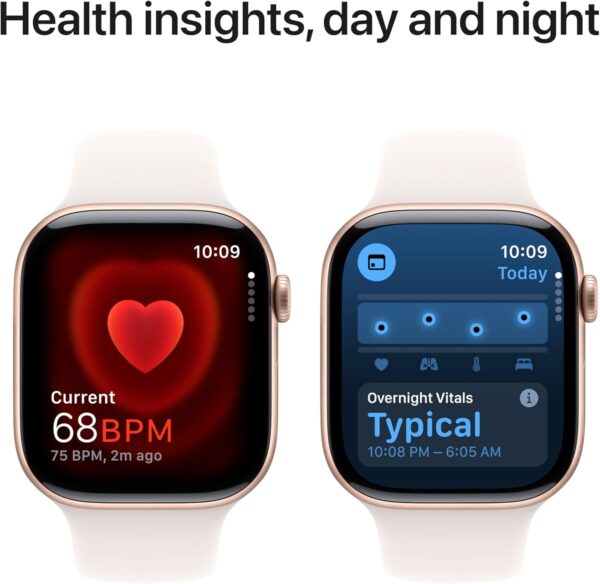 Apple Watch Series 10 [GPS 46mm] with Rose Gold Aluminium Case with Light Blush Sport Band - M/L. Fitness Tracker, ECG App, Always-On Retina Display, Water Resistant with AppleCare+ (2-Years) - Image 5