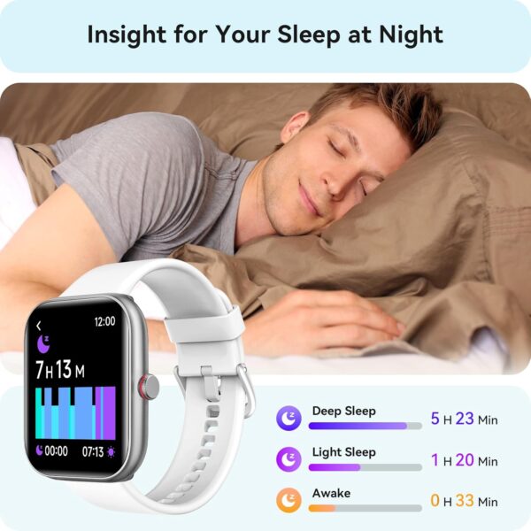 Smart Watch for Women Men, Smartwatch for iPhone & Android Bluetooth (Answer/Call) Built-in Alexa, 1.91" HD Fitness Tracker with 105+ Sport Modes, IP68 Waterproof, Sleep/Heart Rate/SpO2/Stress Monitor - Image 4