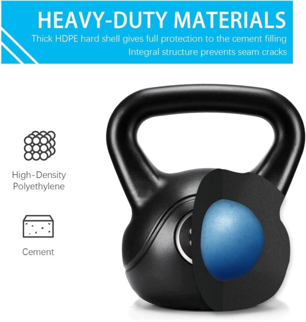 Yaheetech 35lbs Kettlebell Weights, Men & Women Home Gym Kettle Bell Exercise & Fitness Equipment w/Wide Flat Base & Textured Grip for Strength Training - Image 5