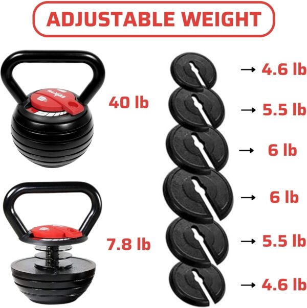 Yes4All Powder Coated Cast Iron Kettlebell Strength Training Kettlebells Weight Set for Full Body Workout, Home Gym - Image 2