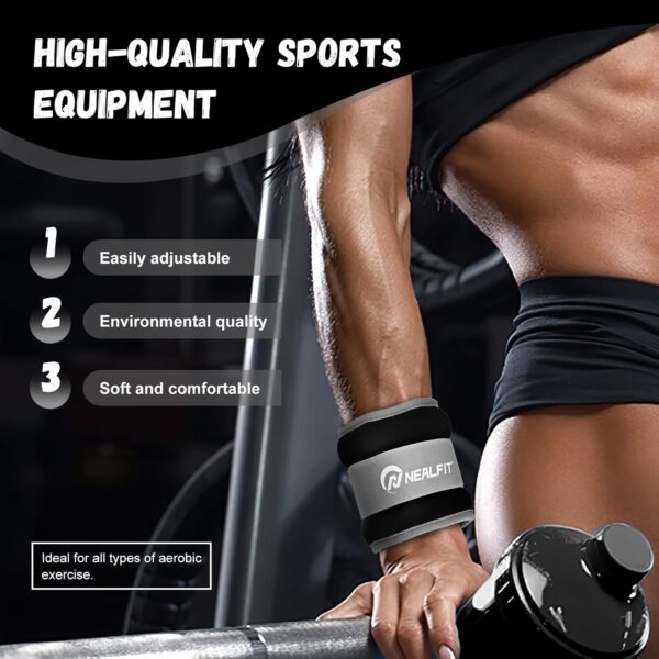 Ankle Weights for Men Women Kids, Leg Arm Wrist Weights with Adjustable Strap for Running, Gymnastics, Aerobics,Gym, Fitness - Image 4