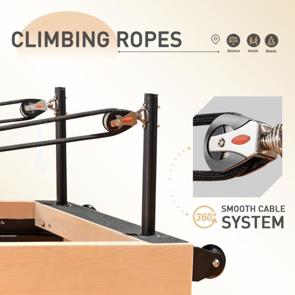 Foldable Pilates Reformer & Equipment - Pilates Reformer Workout Machine for Home Gym with Reformer Accessories, Reformer Box, Padded Jump Board - Up to 300 lbs Weight Capacity - Image 5
