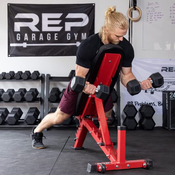 Rep Rubber Hex Dumbbell Sets with Racks. 5-50, 5-75, or 5-100 LB Sets available with Black, Blue or Red Racks to Match your Home Gym. For Strength Training, Conditioning, and Full-Body Workouts. - Image 5
