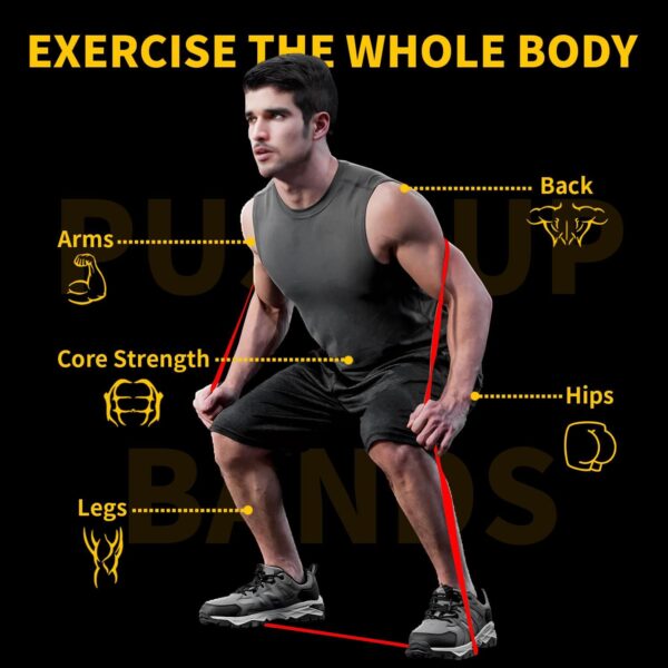 Resistance Bands for Working Out, Pull Up Bands for Men Women, Thick Heavy Resistance Band Set with Door Anchor, Elastic Exercise Bands for Body Stretching, Physical Therapy, Home Workouts - Image 3