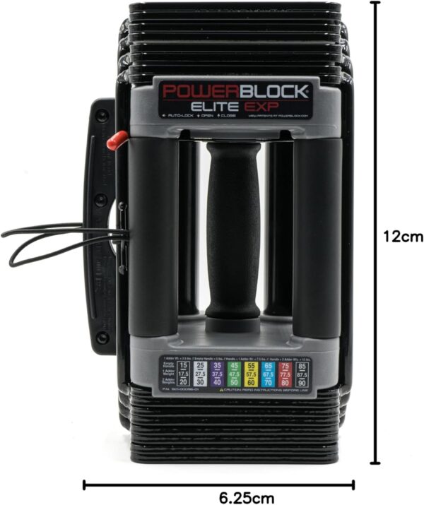 PowerBlock Elite EXP Adjustable Dumbbells, Sold in Pairs, Stage 1, 5-50 lb. Dumbbells, Durable Steel Build, Innovative Workout Equipment, All-in-One Dumbbells, Expandable with Expansion Kits - Image 8