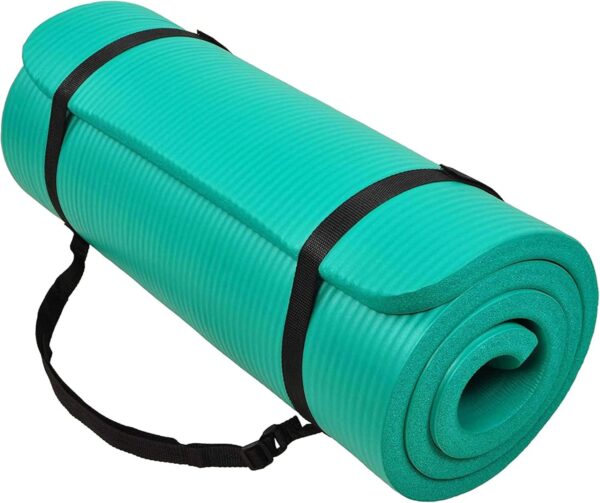 BalanceFrom Exercise Yoga Mat for Home Workout, 1” Thick, Optional Blocks & Knee Pad