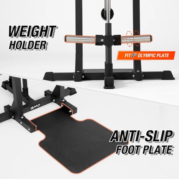 GMWD Multiple Hip Abductor Machine, Adjustable Standing Hip Abductor Adductor Machine with 9 Height Setting, 450lbs Capacity Plate Loaded Inner and Outer Thigh Machine for Home Gym - Image 5
