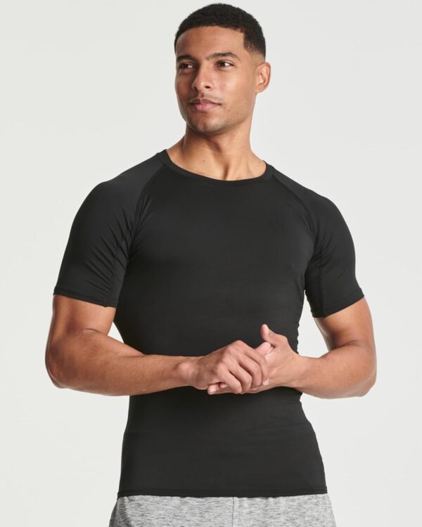Real Essentials 4 Pack: Men's Short Sleeve Compression T-Shirt Base Layer Undershirt Athletic Top (Available in Big & Tall) - Image 2