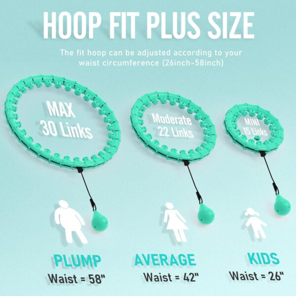 JKSHMYT Weighted Hula Circle Hoops for Adults Weight Loss, Infinity Fit Hoop Plus Size, 30 Detachable Links, Exercise Hoop for Women and Beginners - Image 3