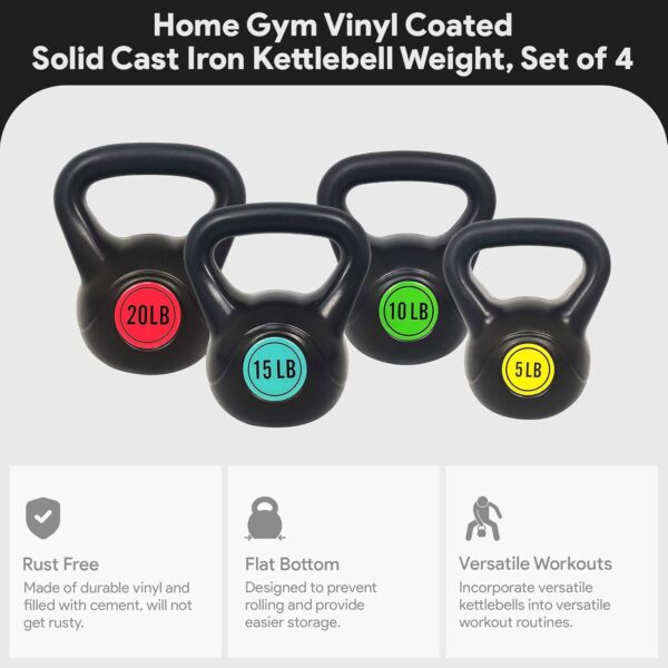 BalanceFrom Wide Grip Kettlebell Exercise Fitness Weight Set, Multiple Sizes - Image 4