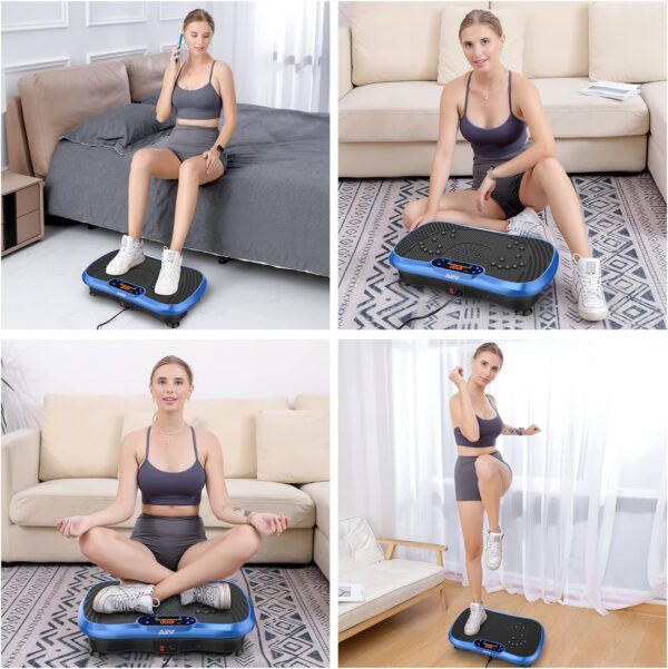 AXV Vibration Plate Fitness Platform Exercise Machine Vibrating Lymphatic Drainage Shaking Full Body Shaker Workout Vibrate Stand Shake Board Sport Gym for Weight Loss Fat Burner for Women Men - Image 9