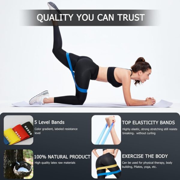 Professional 5 Pcs Long Resistance Bands and 5 Pcs Loop Bands. Latex-Free, Work Out Bands, Stretch Bands for Working Out Women or Men, Exercise Bands Set for Physical Therapy - Image 4