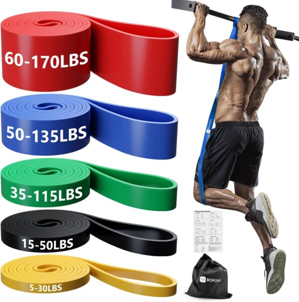 Resistance Bands, Resistance Bands for Working Out, Pull Up Assistance Bands Set for Men & Women, Exercise Bands for Home Workouts, Body Stretching, Physical Therapy, Muscle Training