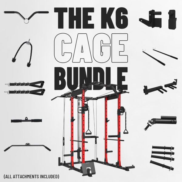 Mikolo Power Cage, Power Rack with Cable Crossover System, 1500LBS Squat Rack with LAT Pull Down System, Workout Cage with Pulley System for Fitness Home Gym - Image 6