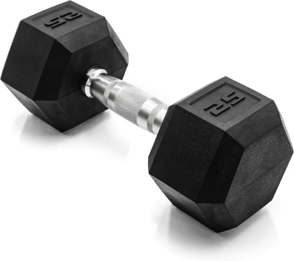 CAP Barbell 25 LB Coated Hex Dumbbell Weight, New Edition