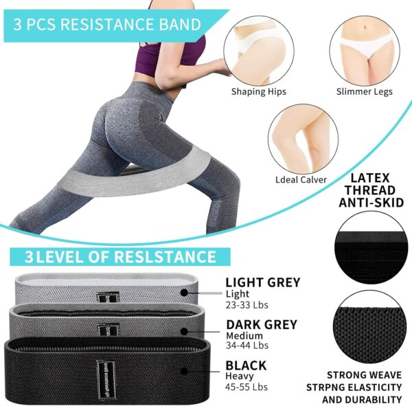 Barbell Pad Set for Squat,9 PCS Hip Thrusts Workout Foam Weight Lifting Bar Cushion with 2 Gym Ankle Straps,3 Hip Resistance Bands,2 Lifting Strap,Barbell Pad and Carry Bag - Image 4