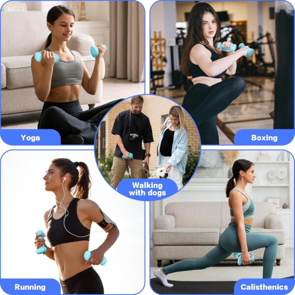 Ergonomic Dumbbells Weights Set-Hand Weights for Women at Home, Ear Dumbbells Weights for Pilates, Yoga, Jogging,Strength Training - Image 4