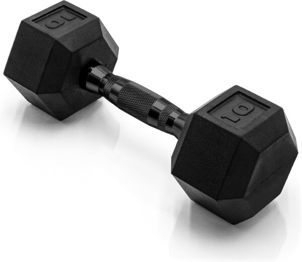 CAP Barbell 10 LB Coated Hex Dumbbell Weight with Black Handle
