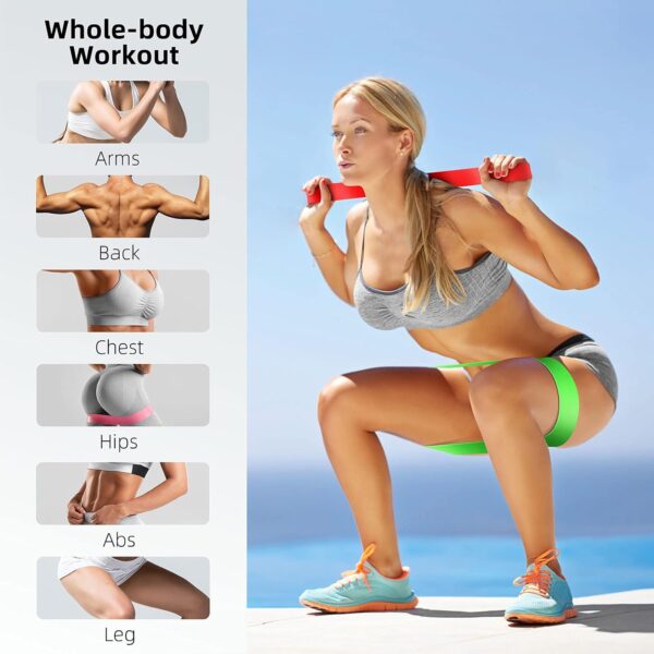 Renoj Resistance Bands for Working Out, Elastic Exercice Loop Bands for Physical Therapy, 5 Set of Stretch Bands for Booty Legs, with Instruction Manual and Carry Bag - Image 4
