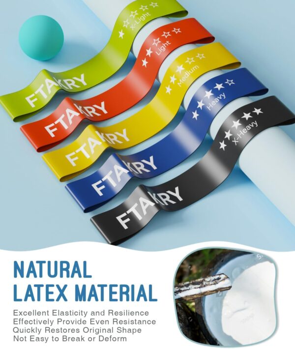 Resistance Bands for Working Out, Exercise Bands with 5 Resistance Levels, Natural Latex Resistance Bands Designed for Home Fitness, Strength Training and Flexibility Exercises - Image 4