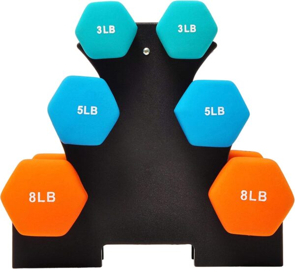 BalanceFrom Dumbbell Set with Stand, Neoprene Coated Hand Weights Home Gym Equipment - Image 8