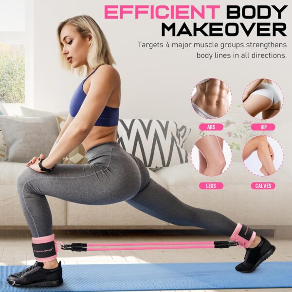 Ankle Resistance Bands, Ankle Bands for Working Out with Cuffs, Ankle Resistance Band, Glutes Workout Equipment, Butt Exercise Equipment for Women Legs and Glutes - Image 6