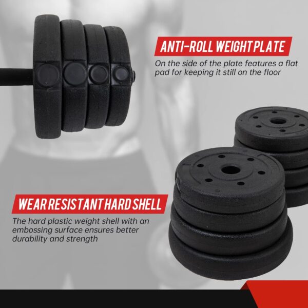 PayLessHere Adjustable Dumbbell Sets 2 in 1 Free Weights Dumbbells with Anti-Slip Metal Handle for Men and Women Strength Training Home Gym Workout Equipment for Full Body Workout Fitness(Pair) - Image 5