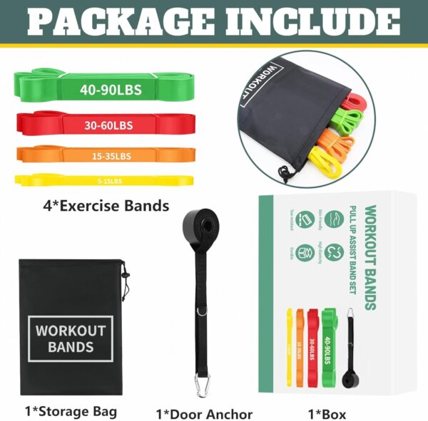Exercise Bands Resistance Bands for Working Out,Pull Up Bands Set,at Home Workout Equipment,Workout Bands for Men and Women,Stretch Bands for Exercise - Image 6