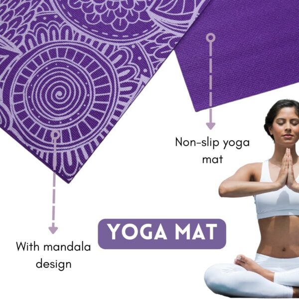 The finix NBR Print Yoga Mat, 3mm thick Thin basic yoga mat non-slip,for fitness and floor Exercise 68x24in - Image 3