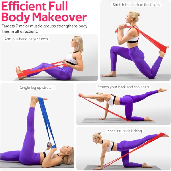 Resistance Bands for Working Out, Exercise Bands for Physical Therapy, Stretch, Recovery, Pilates, Rehab, Strength Training and Yoga Starter Set - Image 6