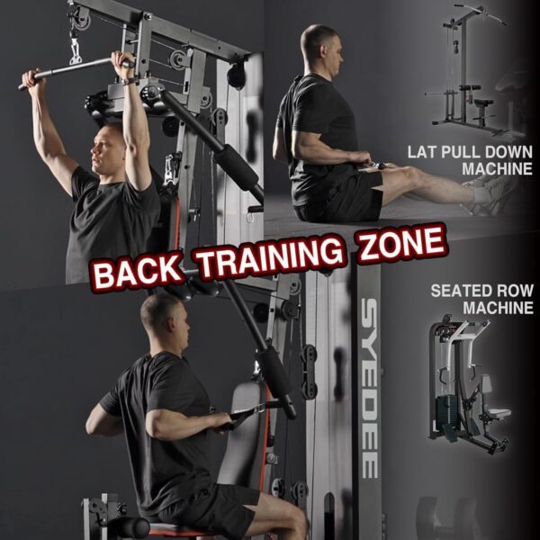 Mikolo Home Gym, Workout Station with 150LBS Weight Stack, Multifunctional Home Gym Equipment with Pulley System for Full Body Strength Training - Image 4