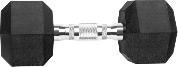 Hex Dumbbells Rubber Coated Cast Iron Hex Black Dumbbell Free Weights for Exercises - Image 4