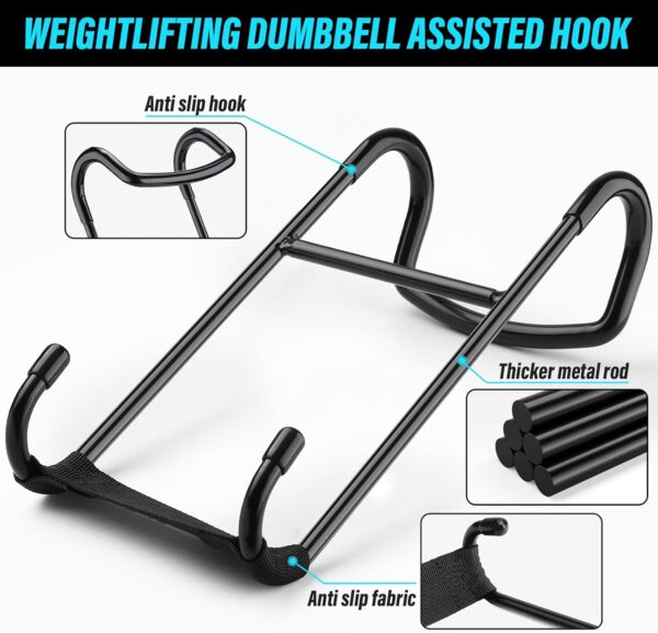 TOBWOLF Dumbbell Spotter Hooks Hangers, Heavy Power Dumbbells Rack Attachments for Dumbbell Bench Press Hold Up 225LB, Safety Connector Perfect for Hanging Dumbbells to Barbells for Chest Workout - Image 4