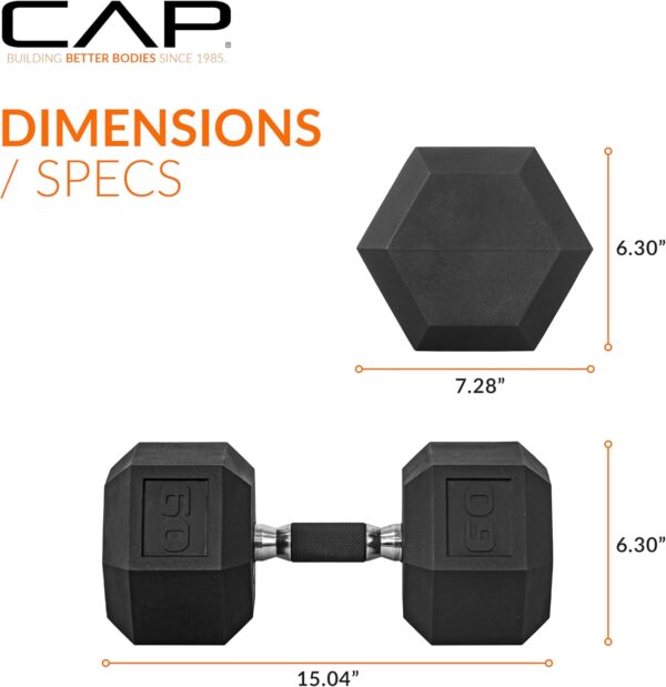 CAP Barbell Coated Dumbbell Weights with Padded Grip, Single, 60 Pounds - Image 4
