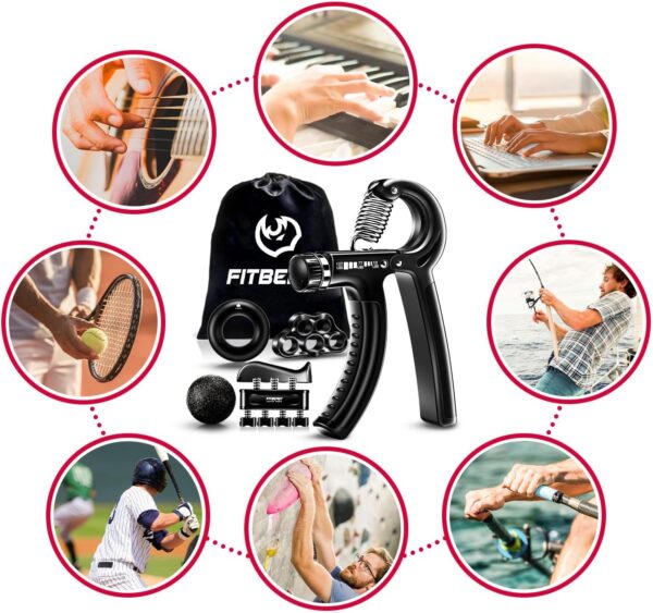 FitBeast Grip Strengthener Forearm Strengthener Hand Grips Strengthener Kit - 5 Pack Adjustable Resistance - Image 5