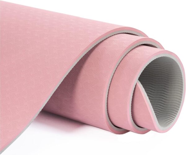 Yoga Mat Non Slip, Pilates Fitness Mats, Eco Friendly, Anti-Tear 1/4" Thick Yoga Mats for Women, Exercise Mats for Home Workout with Carrying Sling and Storage Bag - Image 4
