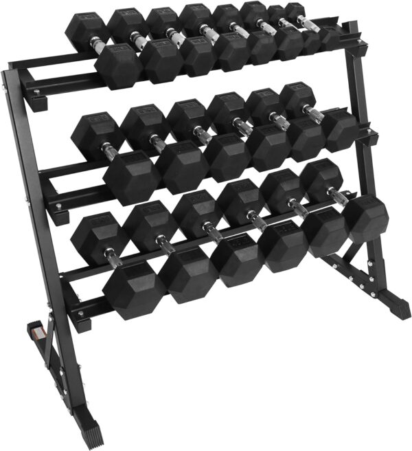 Premium Rubber Coated Hex Dumbbell Weight Set, Multiple Packages
