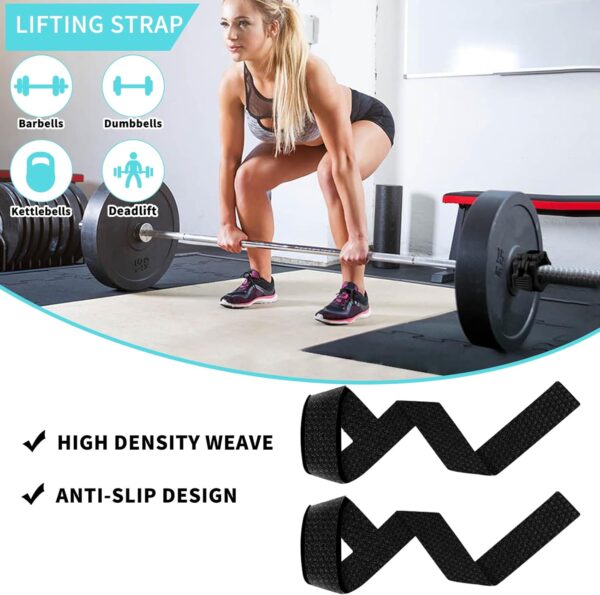 Barbell Pad Set for Squat,9 PCS Hip Thrusts Workout Foam Weight Lifting Bar Cushion with 2 Gym Ankle Straps,3 Hip Resistance Bands,2 Lifting Strap,Barbell Pad and Carry Bag - Image 3