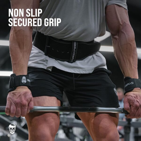 Gymreapers Weight Lifting Hooks (Pair), Heavy Duty Power Wrist Straps Hand Grip Support For Deadlifts, Pull Ups, Shrugs - Gym Gloves For Men and Women - Image 4
