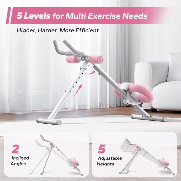 MERACH Ab Machine, Ab Workout Equipment, Adjustable Ab Trainer Machine for Abs Workout at Home Gym, Foldable, Knee Protection, Abdominal Trainer for Stomach Workout - Image 3