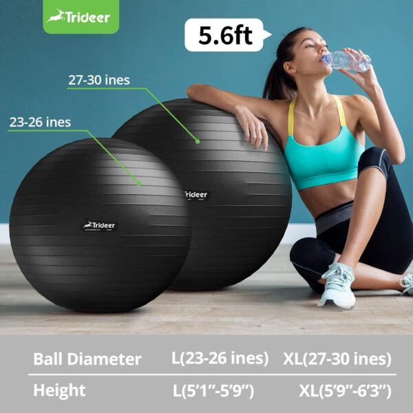 Trideer Ball Chair Yoga Ball Chair Exercise Ball Chair with Base & Bands for Home Gym Workout Ball for Abs, Stability Ball & Fitness Ball Seat to Relieve Back Pain - Image 7