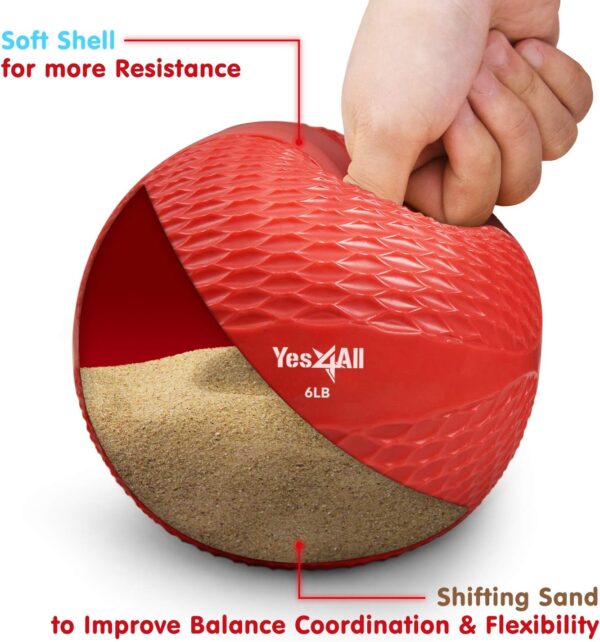 Yes4All Weighted Toning Balls for Exercise, Soft Medicine Balls for Exercise, Pilates, Yoga, Balance, Flexibility, 2-10lbs - Image 3