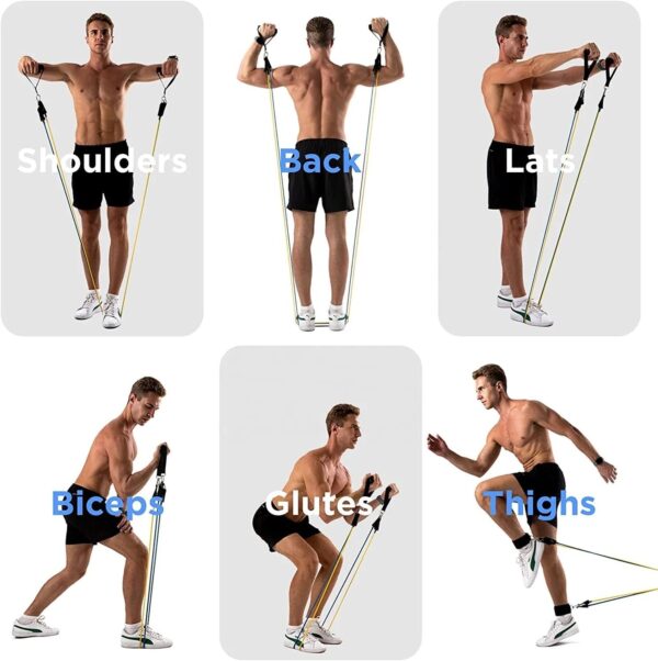 Resistance Bands, Exercise Bands, Workout Bands, Resistance Bands for Working Out with Handles for Men and Women, Exercising Bands for Fitness Weights Work Out at Home - Image 5