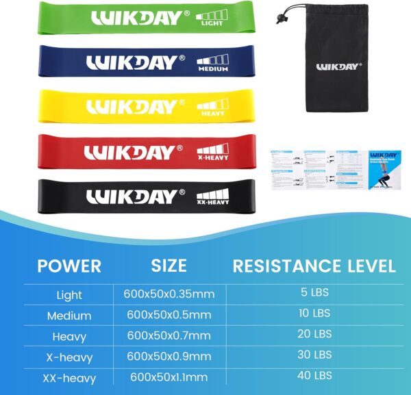Resistance Bands for Working Out Exercise Loop Bands Workout Bands Set for Men Women Body Stretching, Crossfit Training, Home Workout, Physical Therapy, Booty Legs, Set of 5 - Image 2
