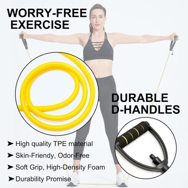 Resistance Bands with Handles, Exercise Resistance Bands, Workout Bands with Door Anchors, Adjustable Length, for Resistance Training, Physical Therapy, Home Workouts - Image 5