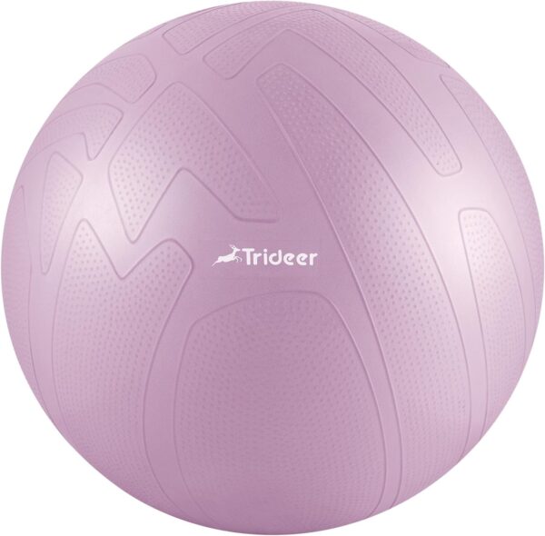 Trideer Pregnancy Ball Birthing Ball, 1.7mm Extra Thick Yoga Ball for Maternity, Labor Birth, Exercise, Physio, Recovery Guide & Baby Memory Book Included, 440LB Anti-Burst & Non-Slip Stability Ball - Image 9