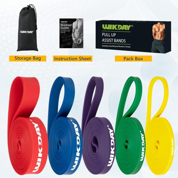 Resistance Bands for Working Out, Exercise Bands, Workout Bands, Pull Up Assistance Bands for Body Stretching Training Physical Therapy Muscle Training for Men & Women - Image 6