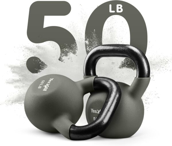 Yes4All Neoprene Coated & Kettlebell Sets - Hand Weights for Home Gym & Dumbbell Weight Set training 50 lb - Image 2